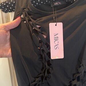 Micas "We be clubbin" braided crop top.